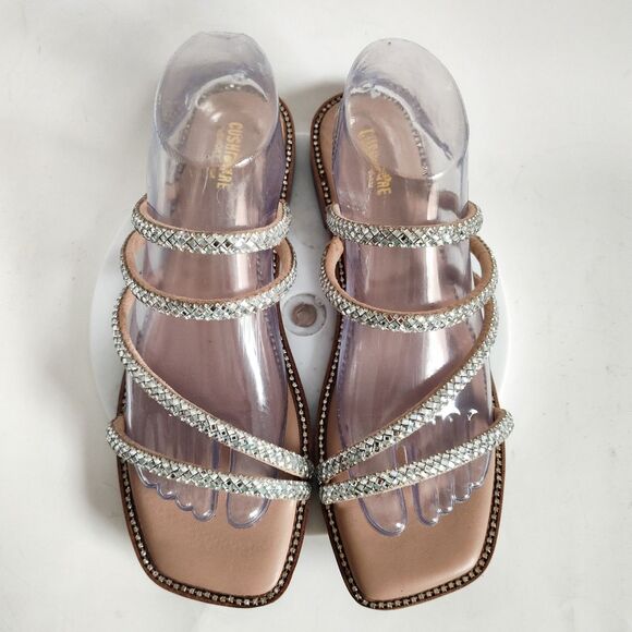 Cushionaire Sandals Size 10 Dressy Flats Comfort Slides Rhinestones Memory Foam - Picture 7 of 13